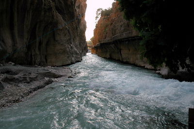 Scenic view of waterfall