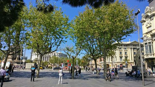 People walking in city