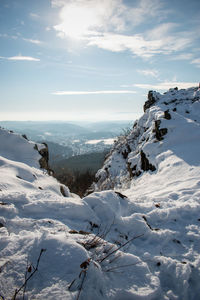 Snow covered mountain against sky