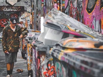 Panoramic view of market stall