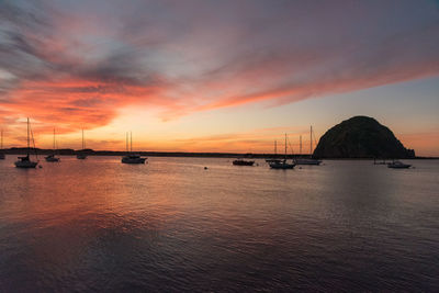 Scenic view of sea against sky at sunset