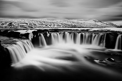 Scenic view of waterfall