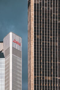 Low angle view of modern buildings against sky