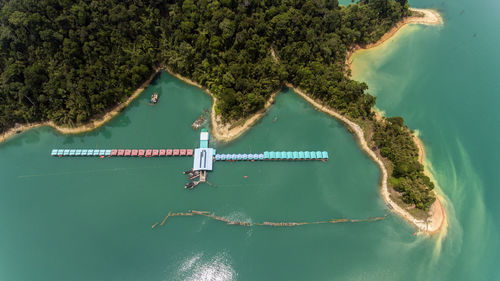 Aerial view of island in sea