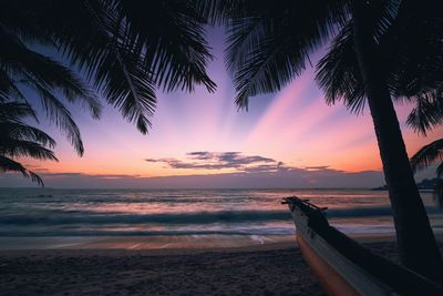 Scenic view of beach during sunset