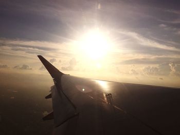 Airplane flying over sea