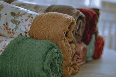 Close-up of stuffed toy on bed at home