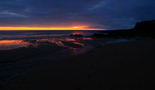 Scenic view of sea during sunset