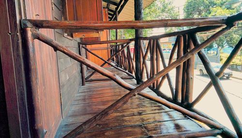 Close-up of railing