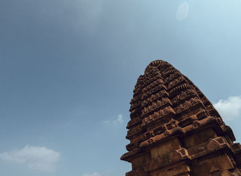 Low angle view of temple building against sky