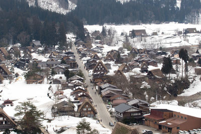Panoramic view of cityscape during winter