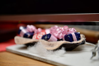 Close-up of cake on table