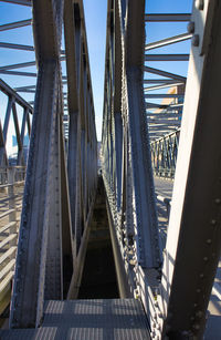 Low angle view of bridge against clear sky