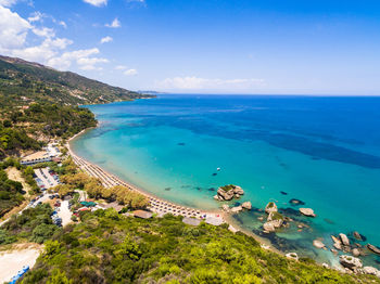 High angle view of sea against sky