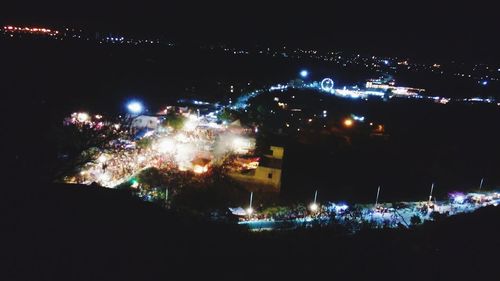 View of illuminated cityscape at night