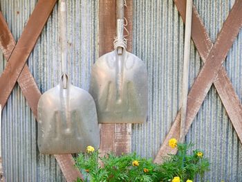 Clothes hanging on clothesline