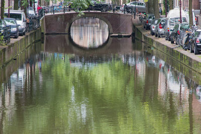 View of canal in city