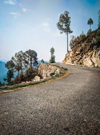 Mountain road against sky