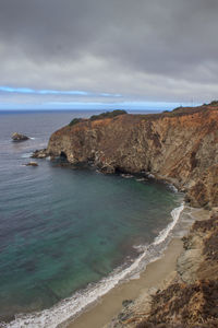 Scenic view of beach and sea against sky