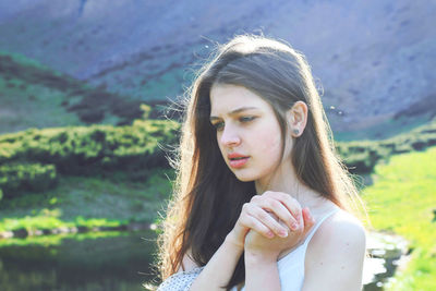 Portrait of beautiful young woman