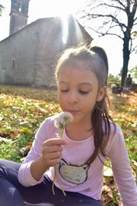 Cute girl holding ice cream