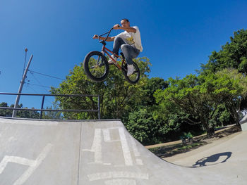 Low angle view of bicycle