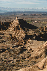 Aerial view of arid landscape