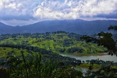 Scenic view of mountains against sky