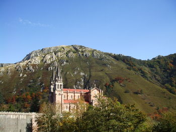 Scenic view of mountains against clear sky