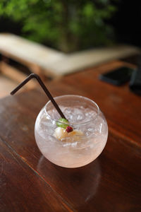 Close-up of drink on table