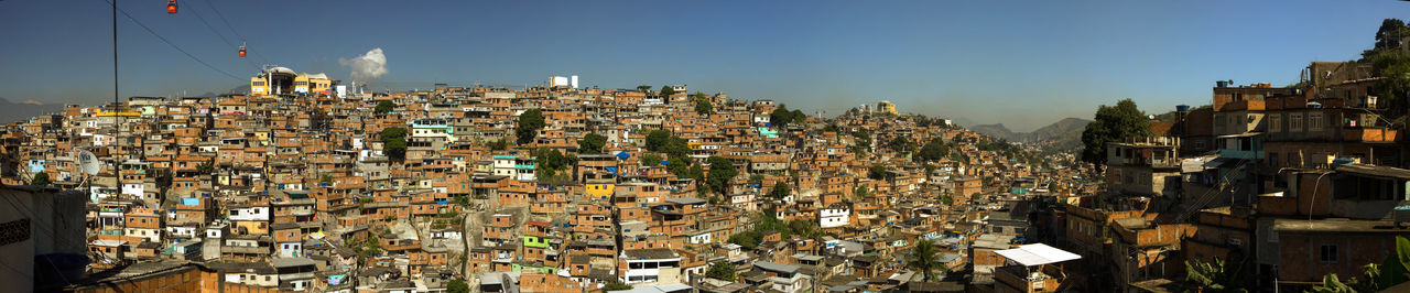 High angle view of townscape against sky