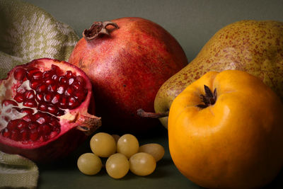 Close-up of fruits on table