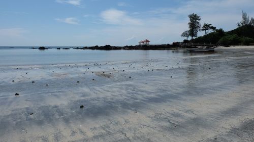 Scenic view of beach against sky