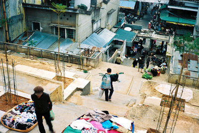 Woman standing in city