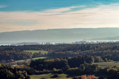 High angle view of landscape against sky