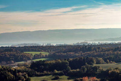 Aerial view of landscape against sky