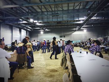 People standing in corridor