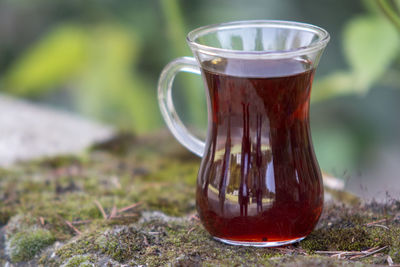 Close-up of tea served on table