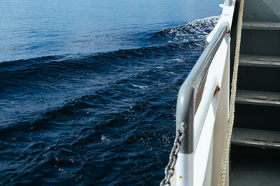 High angle view of boat in sea