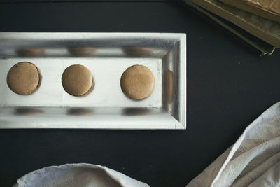 High angle view of food on table