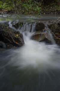 Scenic view of waterfall