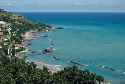 High angle view of sea against sky