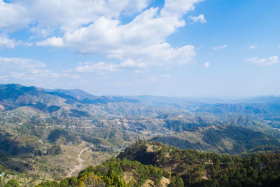 High angle view of landscape against sky
