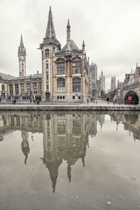 Reflection of buildings in water