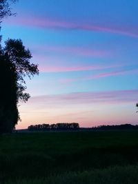 Scenic view of field against sky during sunset