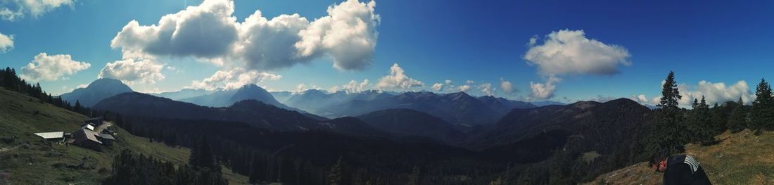 Panoramic view of mountains against sky