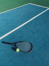 High angle view of tennis racket