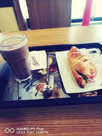 Close-up of food on table