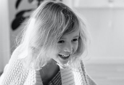 Close-up portrait of a smiling girl