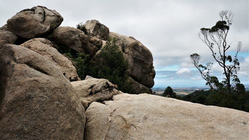 Rock formations against sky